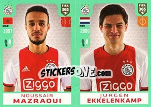 Sticker Noussair Mazraoui / Jurgen Ekkelenkamp - FIFA 365 2020. 448 stickers version n. 272 - Panini