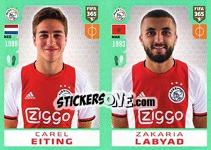 Sticker Carel Eiting / Zakaria Labyad - FIFA 365 2020. 448 stickers version - Panini