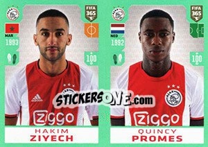 Sticker Hakim Ziyech / Quincy Promes - FIFA 365 2020. 448 stickers version n. 277 - Panini