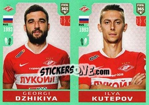 Sticker Georgi Dzhikiya / Ilya Kutepov - FIFA 365 2020. 448 stickers version n. 286 - Panini