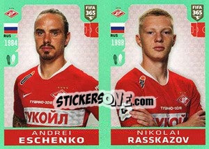 Sticker Andrei Eschenko / Nikolai Rasskazov - FIFA 365 2020. 448 stickers version - Panini