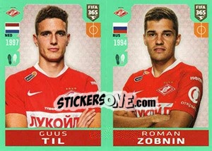 Sticker Guus Til / Roman Zobnin - FIFA 365 2020. 448 stickers version n. 288 - Panini