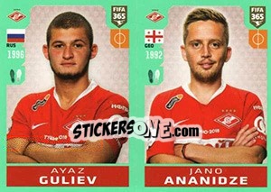 Sticker Ayaz Guliev / Jano Ananidze - FIFA 365 2020. 448 stickers version - Panini