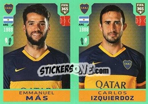 Sticker Emanuel Más / Carlos Izquierdoz - FIFA 365 2020. 448 stickers version - Panini