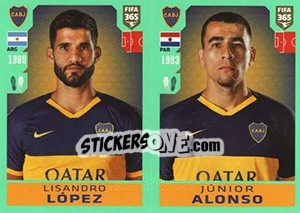 Sticker Lisandro López / Junior Alonso - FIFA 365 2020. 448 stickers version n. 303 - Panini
