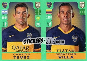Cromo Carlos Tévez / Sebastián Villa - FIFA 365 2020. 448 stickers version - Panini