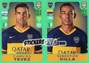 Sticker Carlos Tévez / Sebastián Villa - FIFA 365 2020. 448 stickers version n. 313 - Panini