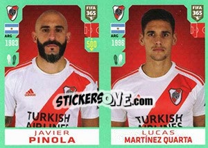 Sticker Javier Pinola / Lucas Martínez Quarta - FIFA 365 2020. 448 stickers version n. 317 - Panini