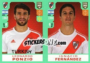 Sticker Leonardo Ponzio / Ignacio Fernández - FIFA 365 2020. 448 stickers version - Panini