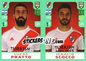 Sticker Lucas Pratto / Ignacio Scocco - FIFA 365 2020. 448 stickers version - Panini