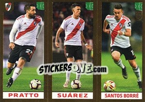 Sticker Pratto / Suárez / Santos Borré - FIFA 365 2020. 448 stickers version n. 328 - Panini