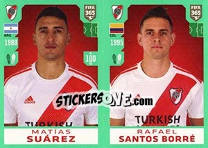 Sticker Matías Suárez / Rafael Santos Borré - FIFA 365 2020. 448 stickers version - Panini