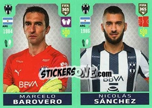 Sticker Marcelo Barovero / Nicolás Sánchez - FIFA 365 2020. 448 stickers version n. 364 - Panini