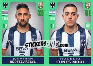 Sticker Jonathan Urretaviscaya / Rogelio Funes Mori - FIFA 365 2020. 448 stickers version n. 377 - Panini