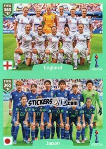Sticker England - Japan - FIFA 365 2020. 448 stickers version n. 401 - Panini