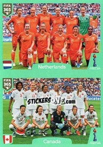 Sticker Netherlands - Canada - FIFA 365 2020. 448 stickers version n. 403 - Panini