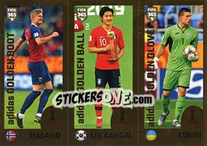 Sticker Awards Haland / Lee Kangin / Lunin - FIFA 365 2020. 448 stickers version n. 427 - Panini
