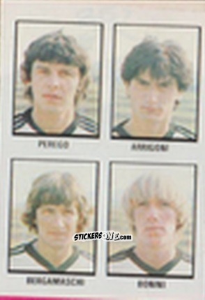 Sticker Antonio Perego / Daniele Arrigoni / Franco Bergamaschi / Massimo Bonini - Calcio Flash 1981 n. 251 - Edizioni Flash