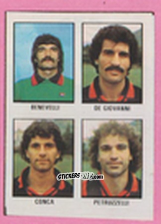 Figurina Mirco Benevelli / Paolo De Giovanni / Angelo Conca / Vito Petruzzelli - Calcio Flash 1981 n. 253 - Edizioni Flash
