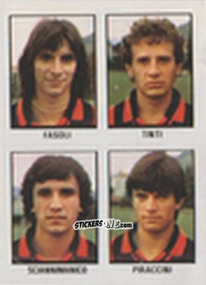 Cromo Franco Fasoli / Tullio Tinti / Arcangelo Sciannimanico / Rinaldo Piraccini - Calcio Flash 1981 n. 254 - Edizioni Flash