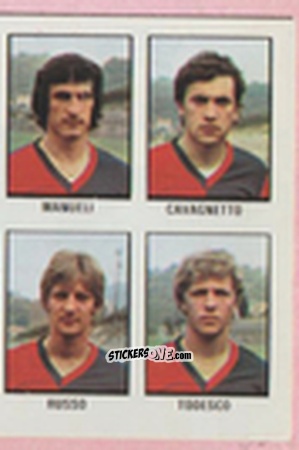 Sticker Luigi Manueli / Ezio Cavagnetto / Roberto Russo / Enrico Todesco - Calcio Flash 1981 n. 258 - Edizioni Flash