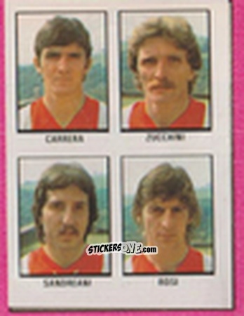 Figurina Giorgio Carrera / Vincenzo Zucchini / Mauro Sandreani / Paolo Rosi - Calcio Flash 1981 n. 260 - Edizioni Flash