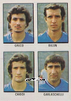 Figurina Giuseppe Greco / Albertino Bigon / Stefano Chiodi / Renzo Garlaschelli - Calcio Flash 1981 n. 264 - Edizioni Flash