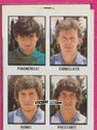 Figurina Graziano Piagnerelli / Giacomo Chinellato / Roberto Romei / Valeriano Prestanti - Calcio Flash 1981 n. 277 - Edizioni Flash