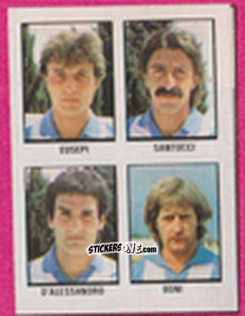 Sticker Franco Eusepi / Matteo Santucci / Siro D'Alessandro / Loris Boni - Calcio Flash 1981 n. 278 - Edizioni Flash