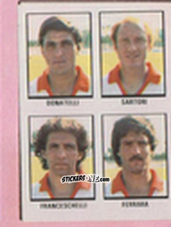 Sticker Giuseppe Donatelli / Carlo Sartori / Paolo Franceschelli / Giorgio Ferrara - Calcio Flash 1981 n. 285 - Edizioni Flash