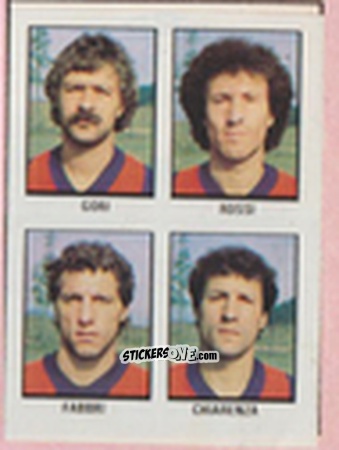 Sticker Graziano Gori / Renzo Rossi / Mirko Fabbri / Vincenzo Chiarenza - Calcio Flash 1981 n. 294 - Edizioni Flash