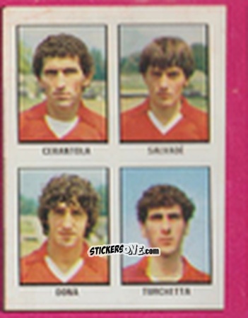 Sticker Aldo Cerantola / Franco Salvadé / Mario Doná / Franco Turchetta - Calcio Flash 1981 n. 296 - Edizioni Flash