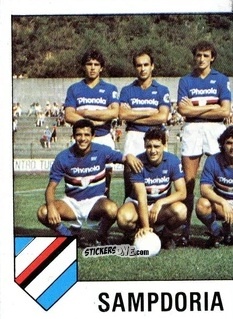 Sticker Squadra Sampdoria (puzzle 1) - Calcio Flash 1985 n. 233 - Edizioni Flash