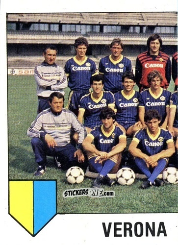 Cromo Squadra Verona (puzzle 1) - Calcio Flash 1985 n. 290 - Edizioni Flash