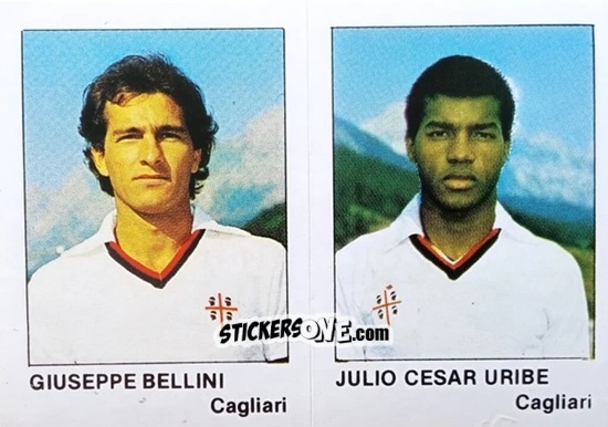 Cromo Giuseppe Bellini / Julio Cesar Uribe - Calcio Flash 1985 n. 334 - Edizioni Flash