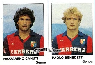 Cromo Nazzareno Canuti / Paolo Benedetti - Calcio Flash 1985 n. 368 - Edizioni Flash