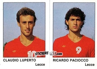 Sticker Claudio Luperto / Ricardo Paciocco - Calcio Flash 1985 n. 377 - Edizioni Flash