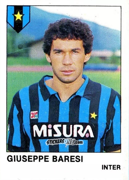 Sticker Giuseppe Baresi - Calcio Flash 1985 n. 125 - Edizioni Flash