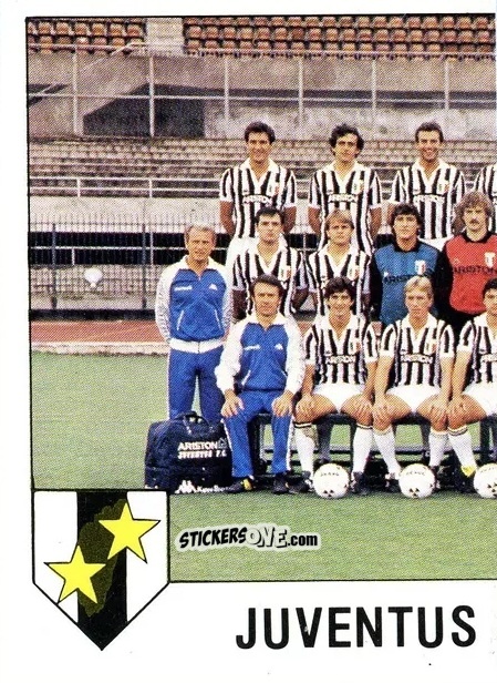 Sticker Squadra Juventus (puzzle 1) - Calcio Flash 1985 n. 138 - Edizioni Flash