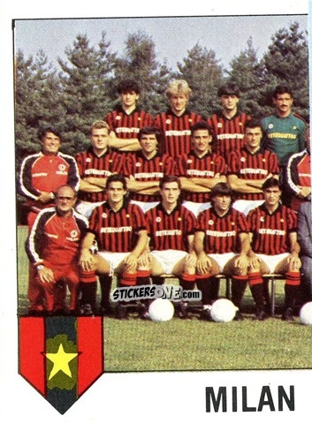 Sticker Squadra Milan (puzzle 1) - Calcio Flash 1985 n. 176 - Edizioni Flash
