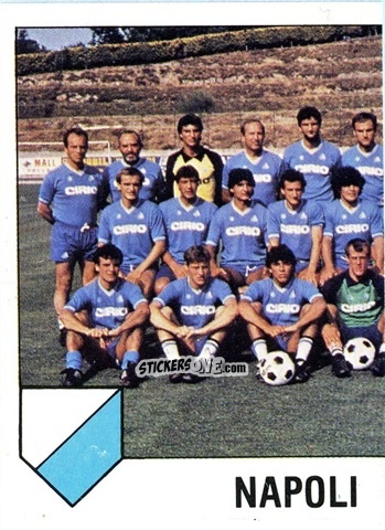 Cromo Squadra Napoli (puzzle 1) - Calcio Flash 1985 n. 195 - Edizioni Flash