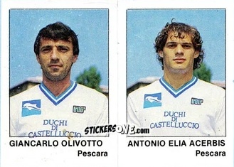 Cromo Giancarlo Olivotto / Antonio Elia Acerbis - Calcio Flash 1985 n. 410 - Edizioni Flash
