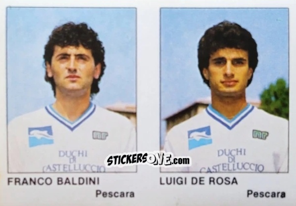Figurina Franco Baldini / Luigi De Rosa - Calcio Flash 1985 n. 411 - Edizioni Flash