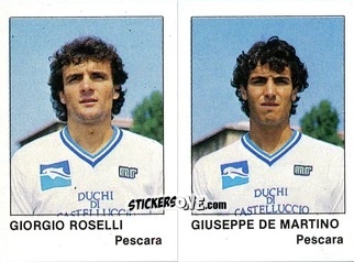 Figurina Giorgio Roselli / Giuseppe De Martino - Calcio Flash 1985 n. 412 - Edizioni Flash