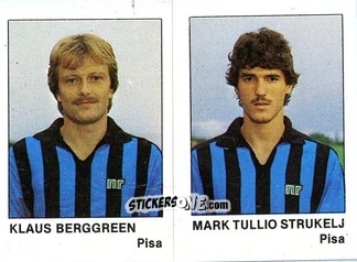 Sticker Mark Tullio Strukelj / Klaus Berggreen - Calcio Flash 1985 n. 419 - Edizioni Flash