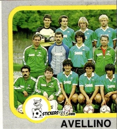 Figurina Squadra Avellino (puzzle 1) - Calcio Flash 1986 n. 19 - Edizioni Flash