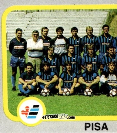 Sticker Squadra Pisa (puzzle 1) - Calcio Flash 1986 n. 181 - Edizioni Flash