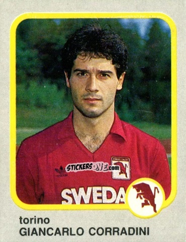 Sticker Giancarlo Corradini - Calcio Flash 1986 n. 244 - Edizioni Flash