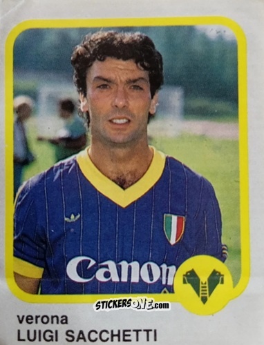 Sticker Luigi Sacchetti - Calcio Flash 1986 n. 282 - Edizioni Flash