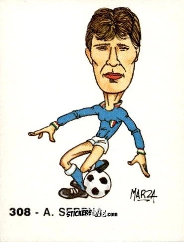Figurina A. Serena - Calcio Flash 1986 n. 308 - Edizioni Flash